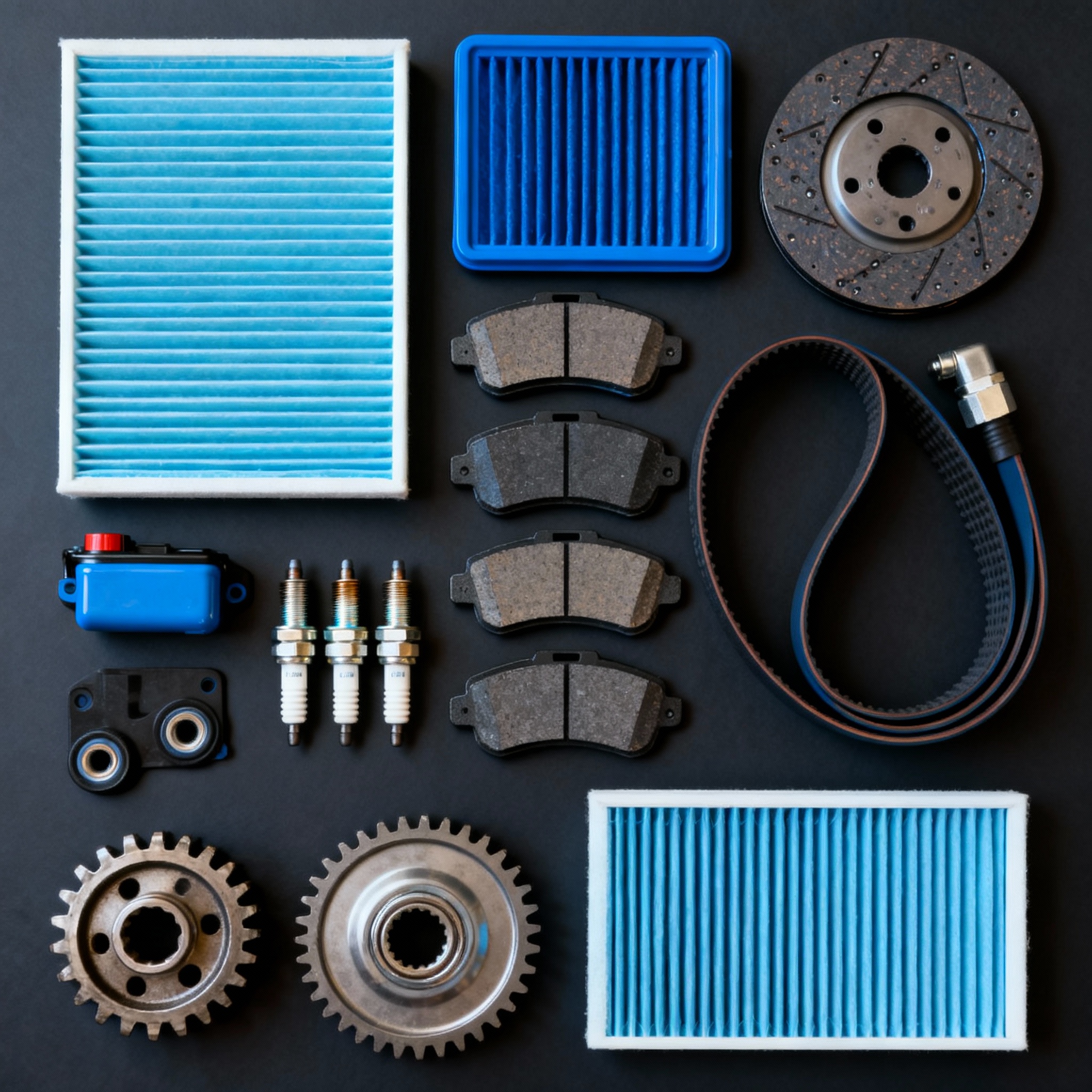 Assortimento di ricambi auto